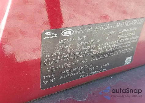 2019 Jaguar Xe 25T Premium from USA, damaged, VIN SAJAJ4FX9KCP49167